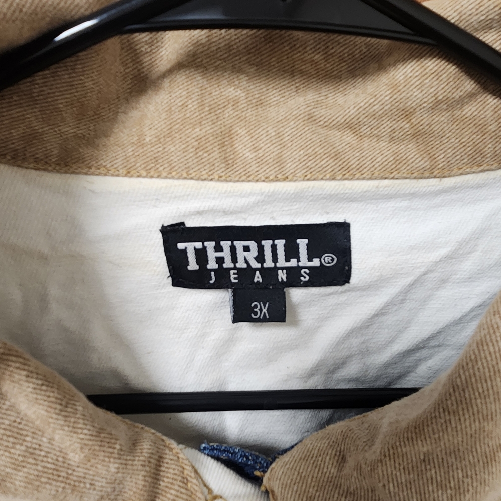 Thrill Women's Denim And Beige Patchwork Jacket - image 2